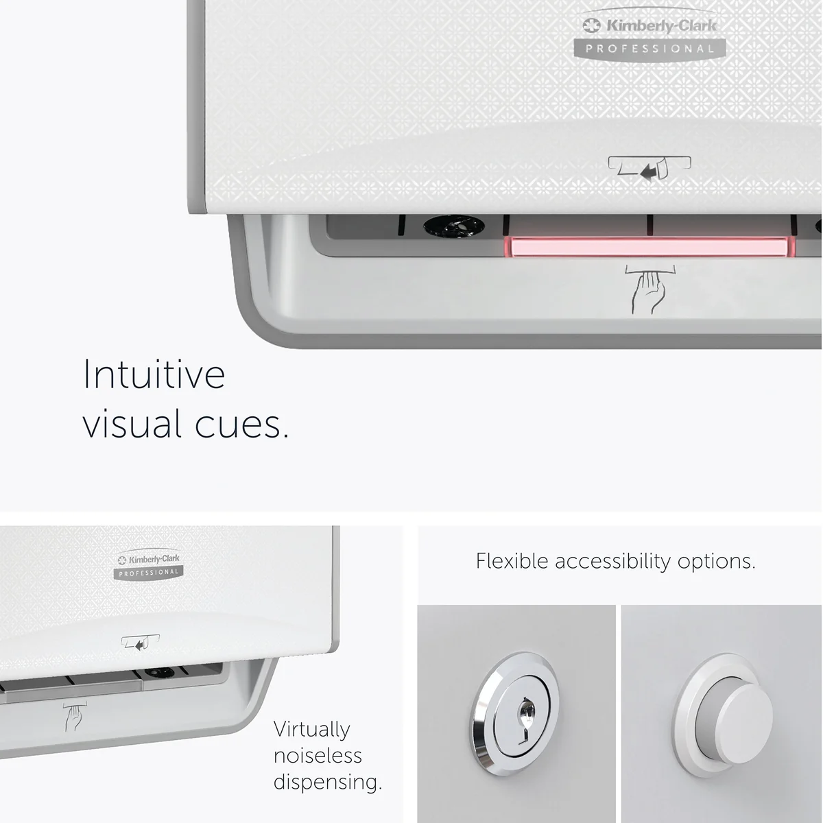 Kimberly Clark ICON Automatic Rolled Hand Towel Dispenser White Mosaic 53940 - Image 3