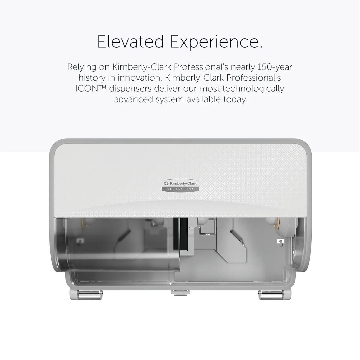 Kimberly Clark ICON Standard 2 Roll Toilet Paper Dispenser White Mosaic 53945 - Image 2