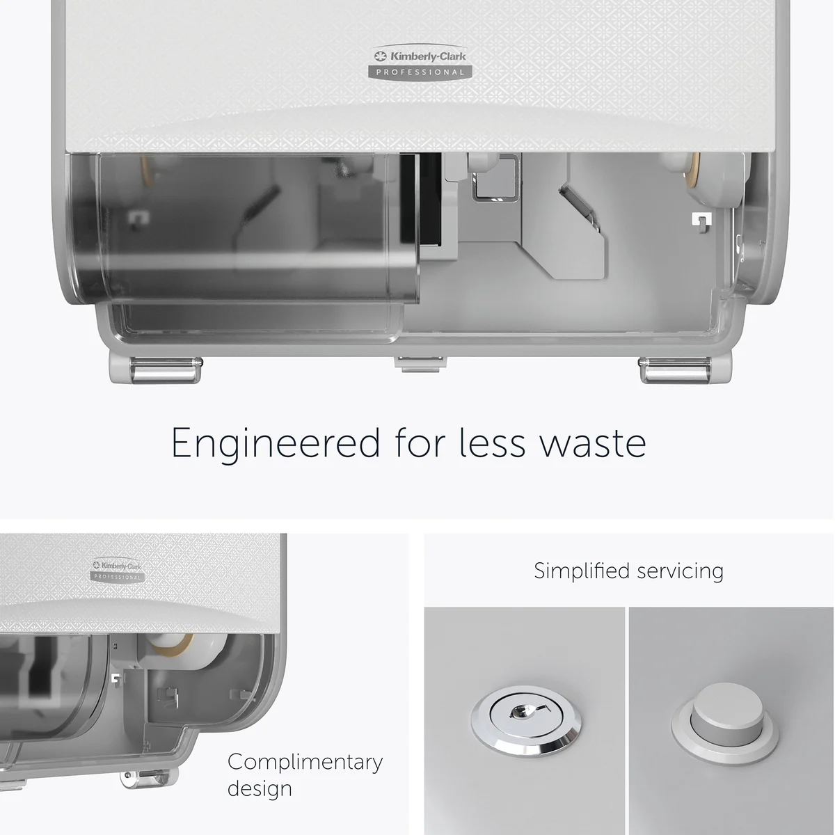 Kimberly Clark ICON Standard 2 Roll Toilet Paper Dispenser White Mosaic 53945 - Image 3