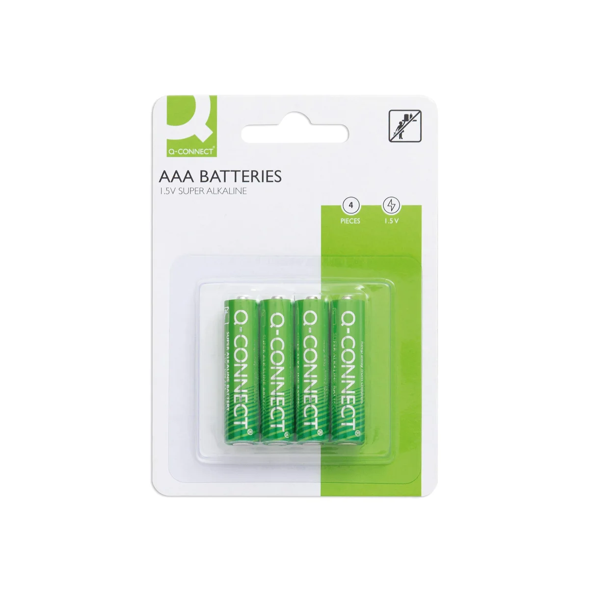 Q-Connect AAA LR03 Alkaline Batteries 1.5V (Pack of 4) KF00488
