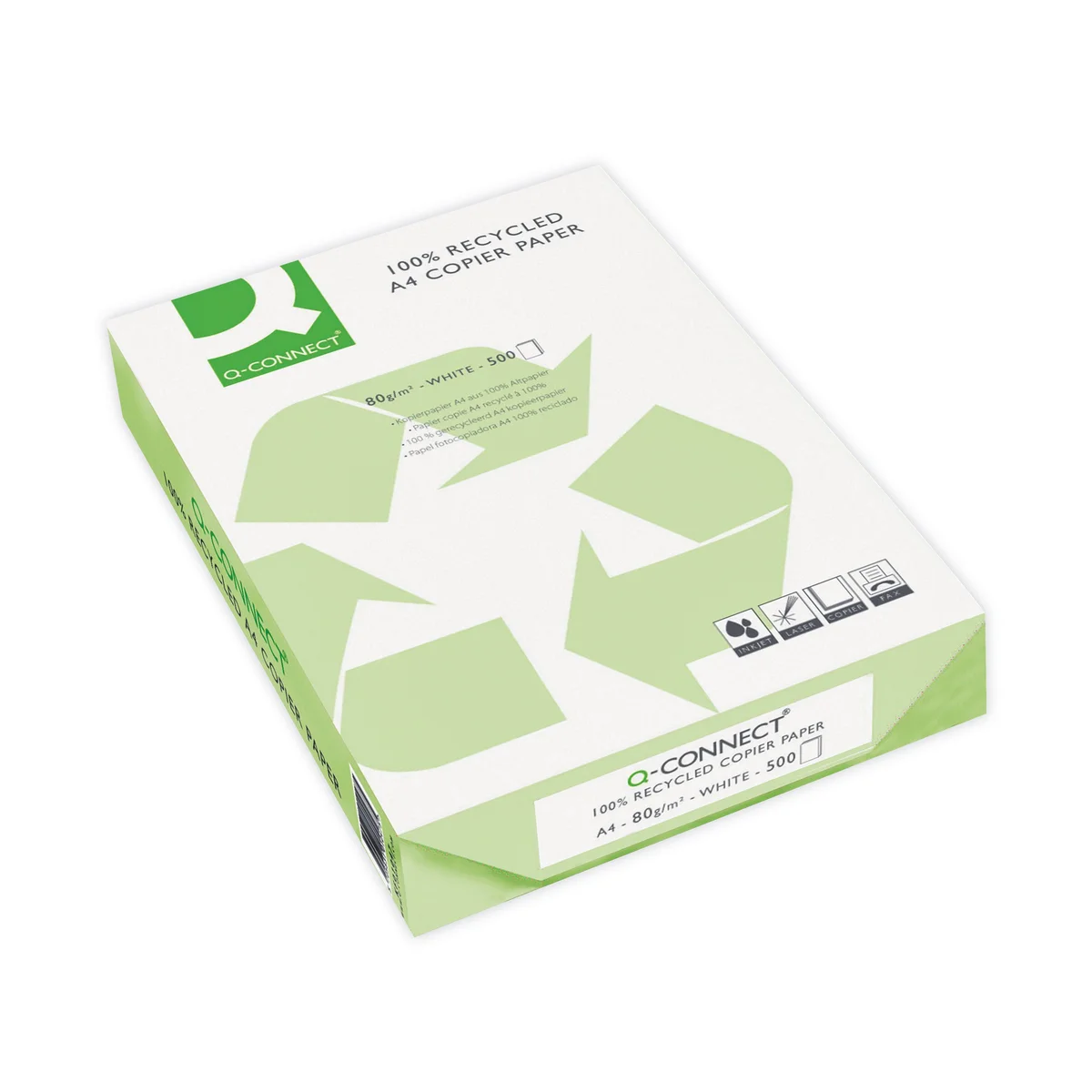 Q-Connect A4 Recycled Copier Paper 80gsm (2500 Sheets/5 Reams) KF01047 - Image 2