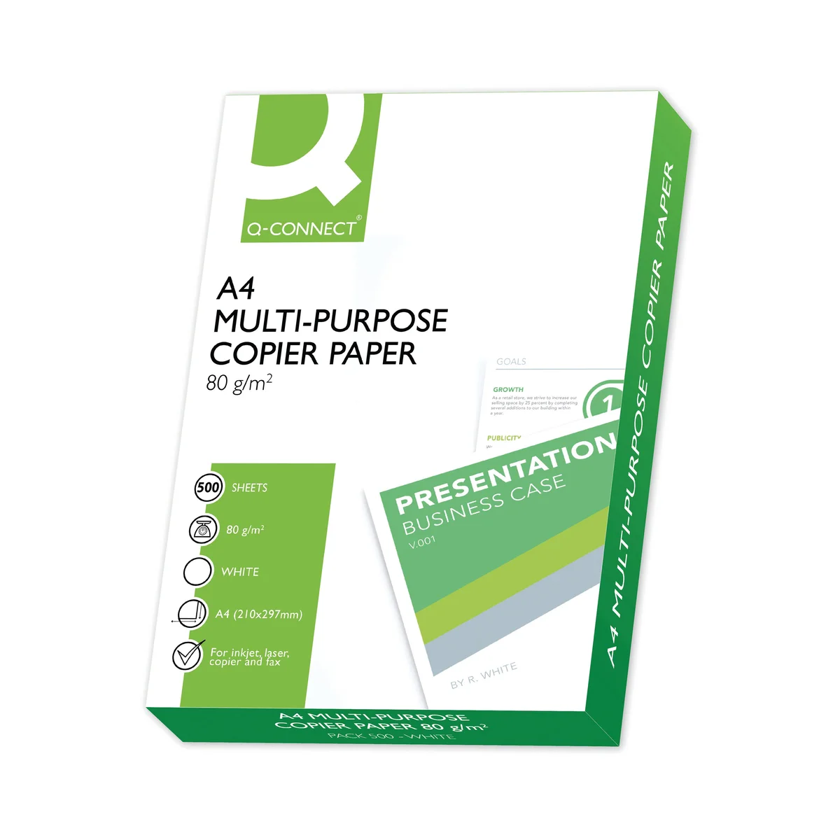 Q-Connect White A4 80gsm Copier Paper (2500 Pack) KF01087 - Image 2
