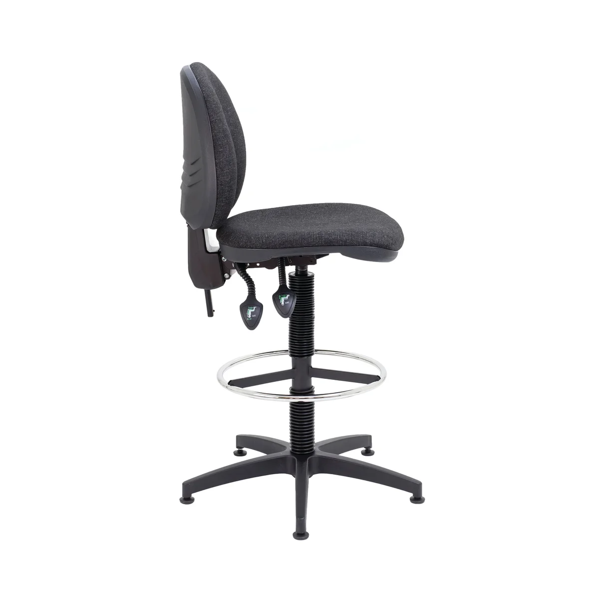 Arista Medium Back Draughtsman Chair 700x700x840-970mm Fixed Footrest Charcoal KF017031 - Image 2