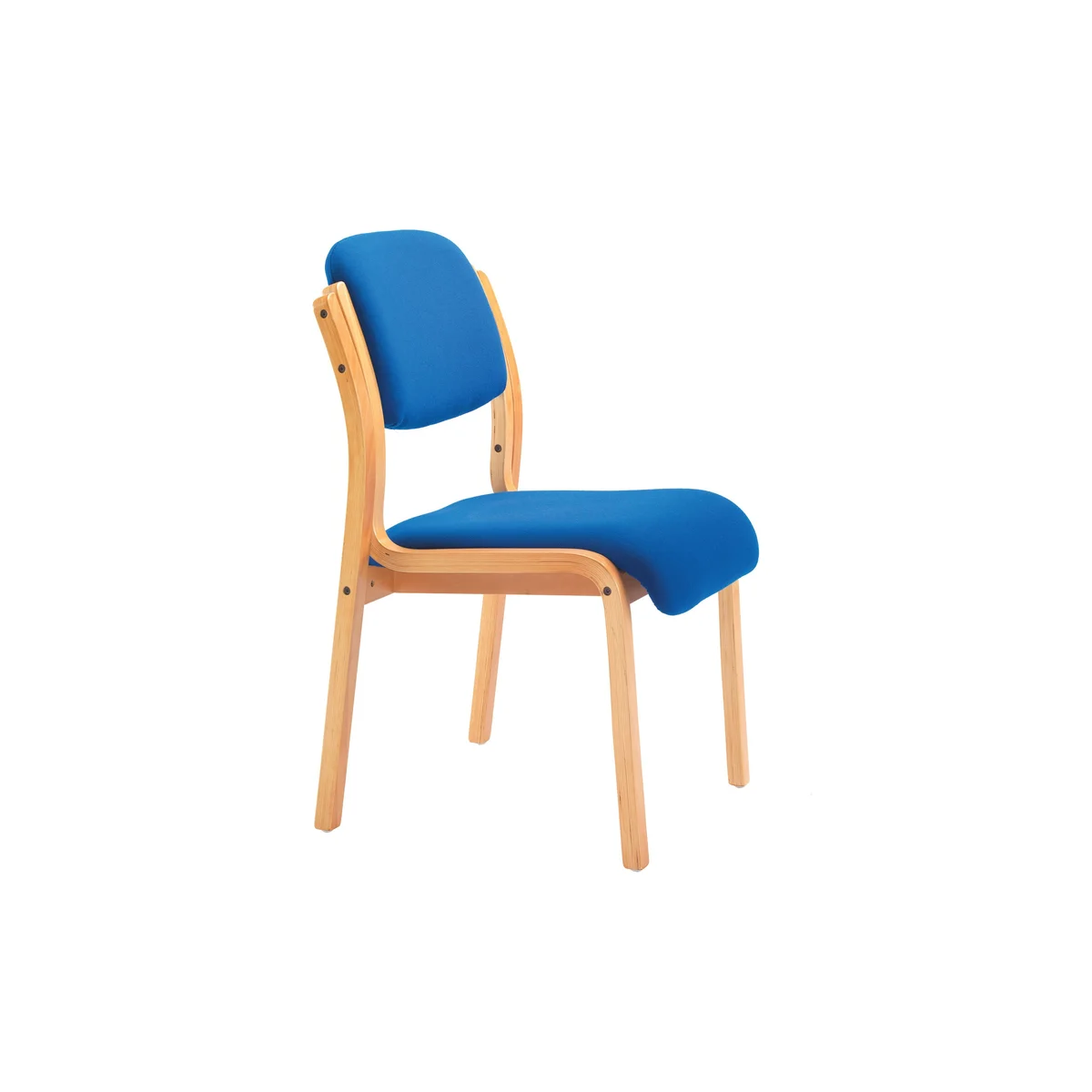 Jemini Wood Frame Side Chair No Arms 640x640x845mm Blue KF03512 - Image 2