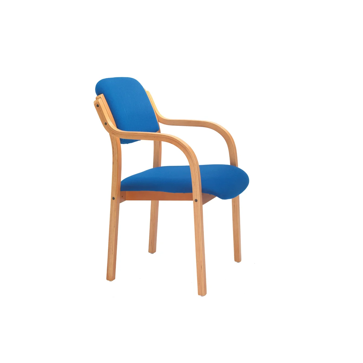 Jemini Wood Frame Chair with Arms 700x700x850mm Blue KF03514 - Image 2