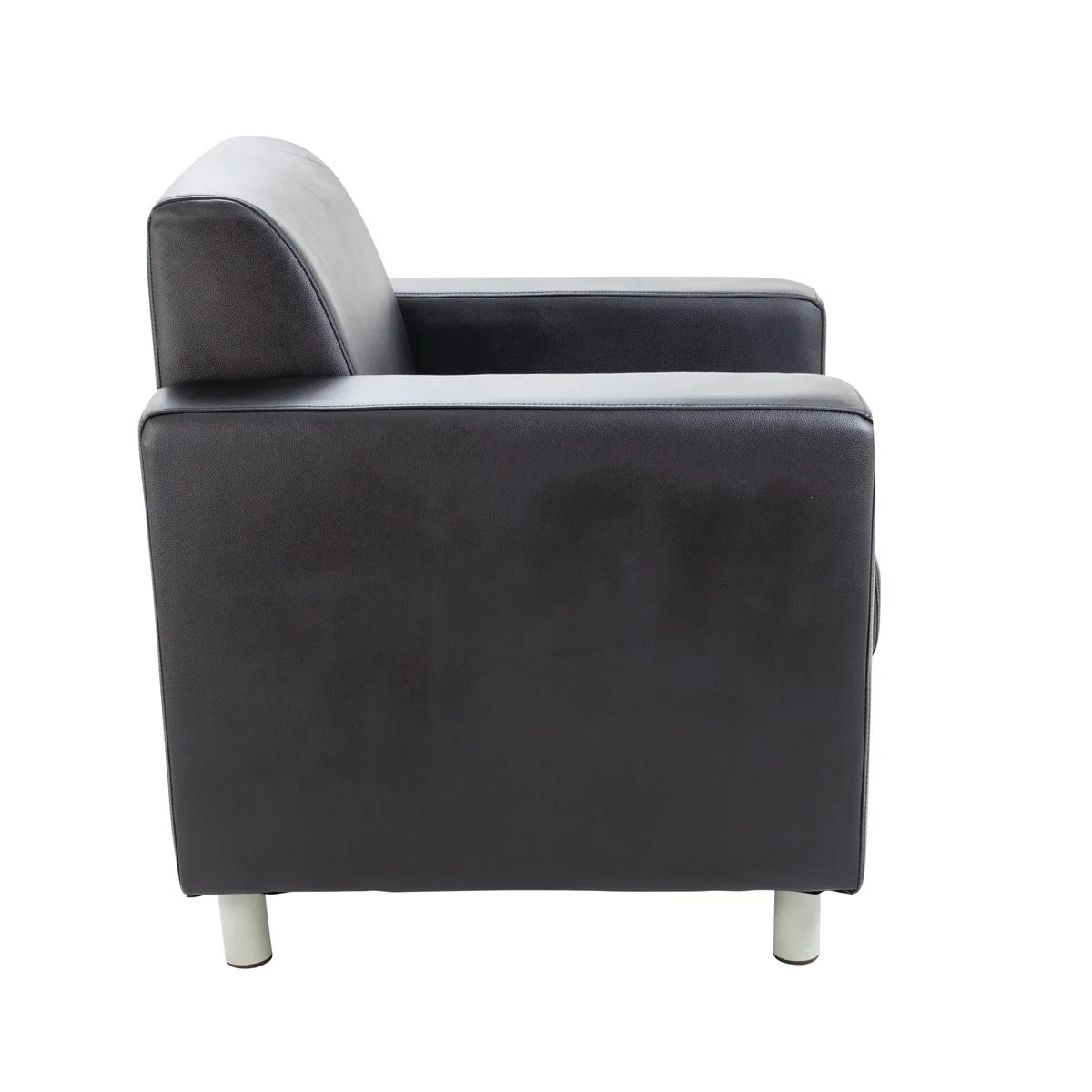 Avior Executive Reception Armchair 850x790x810mm Leather Faced Black KF03529 - Image 2