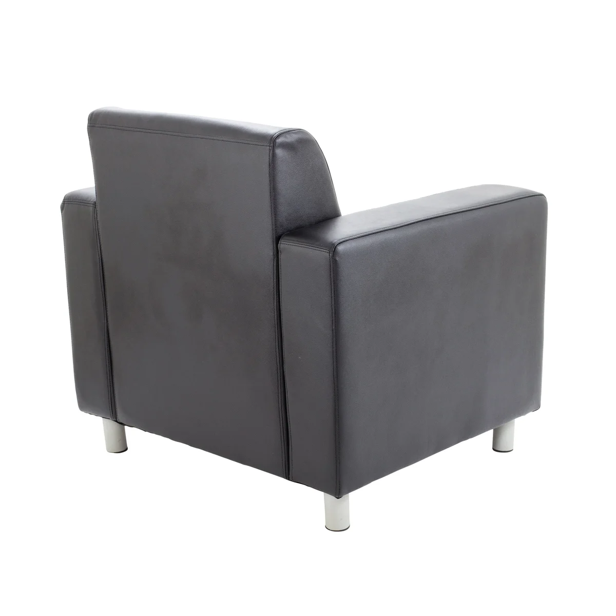 Avior Executive Reception Armchair 850x790x810mm Leather Faced Black KF03529 - Image 3