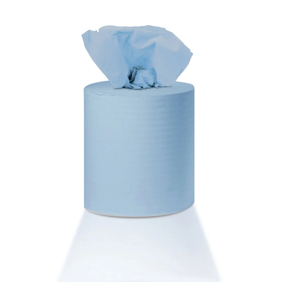 2Work Centrefeed Roll 1-Ply 300m Blue (Pack of 6) KF03803 - Image 2