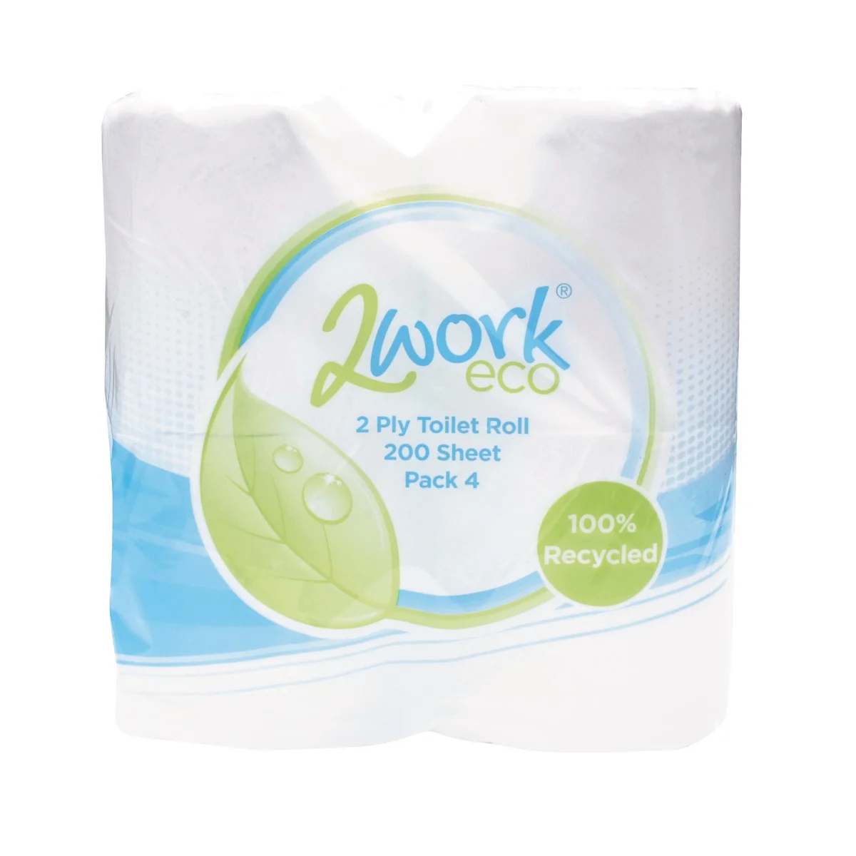 2Work Recycled Toilet Roll 2-Ply 200 Sheets (Pack of 36) KF03809 - Image 2