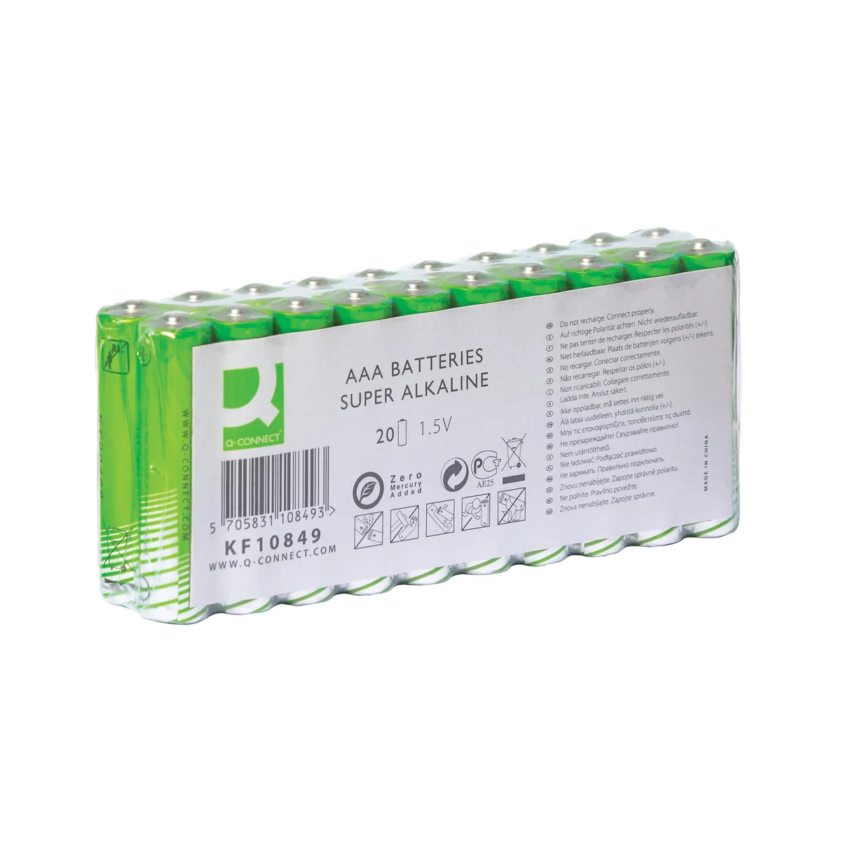 Q-Connect AAA LR03 Alkaline Batteries 1.5V (Pack of 20) KF10849
