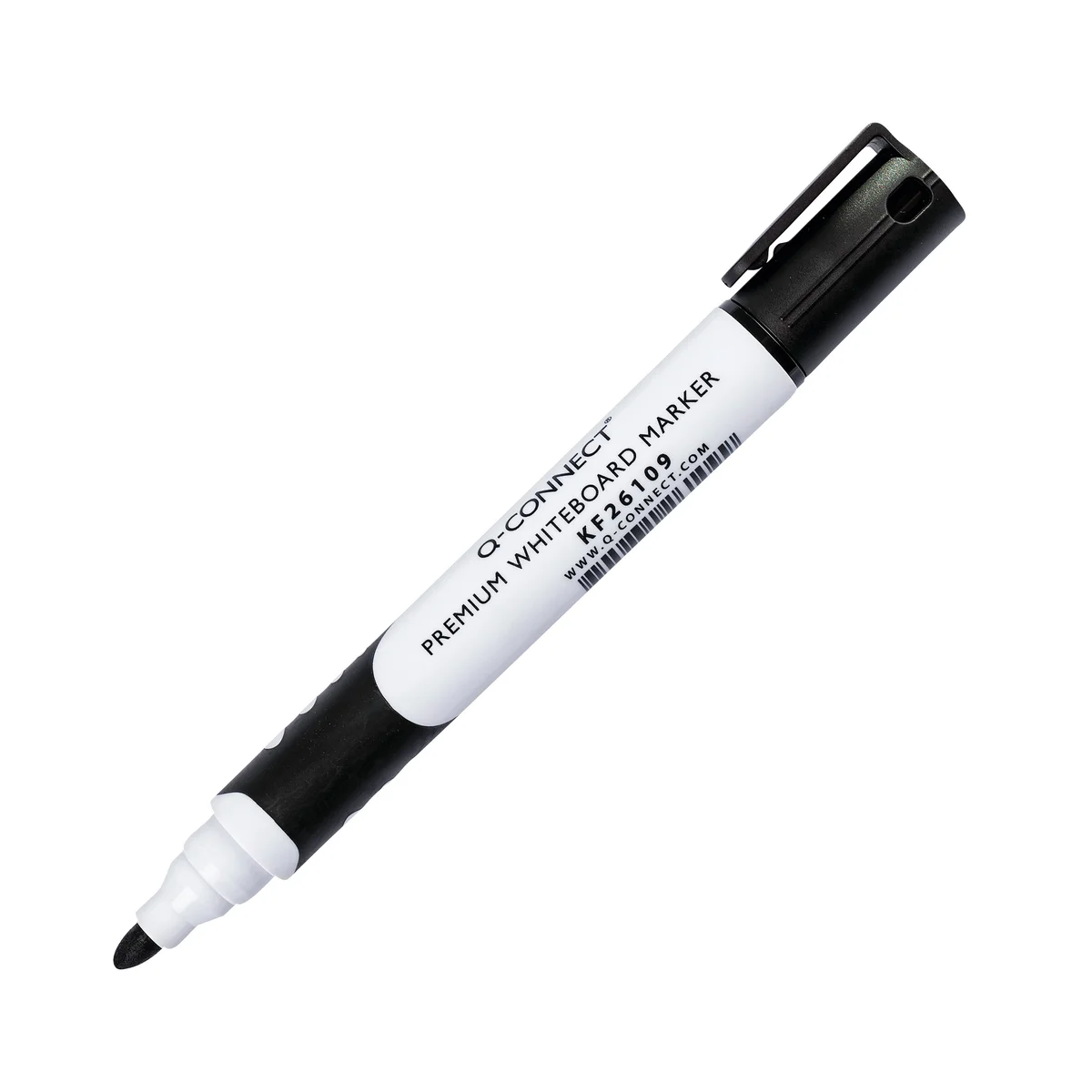 Q-Connect Premium Whiteboard Marker Bullet Tip Black (Pack of 10) KF26109 - Image 1