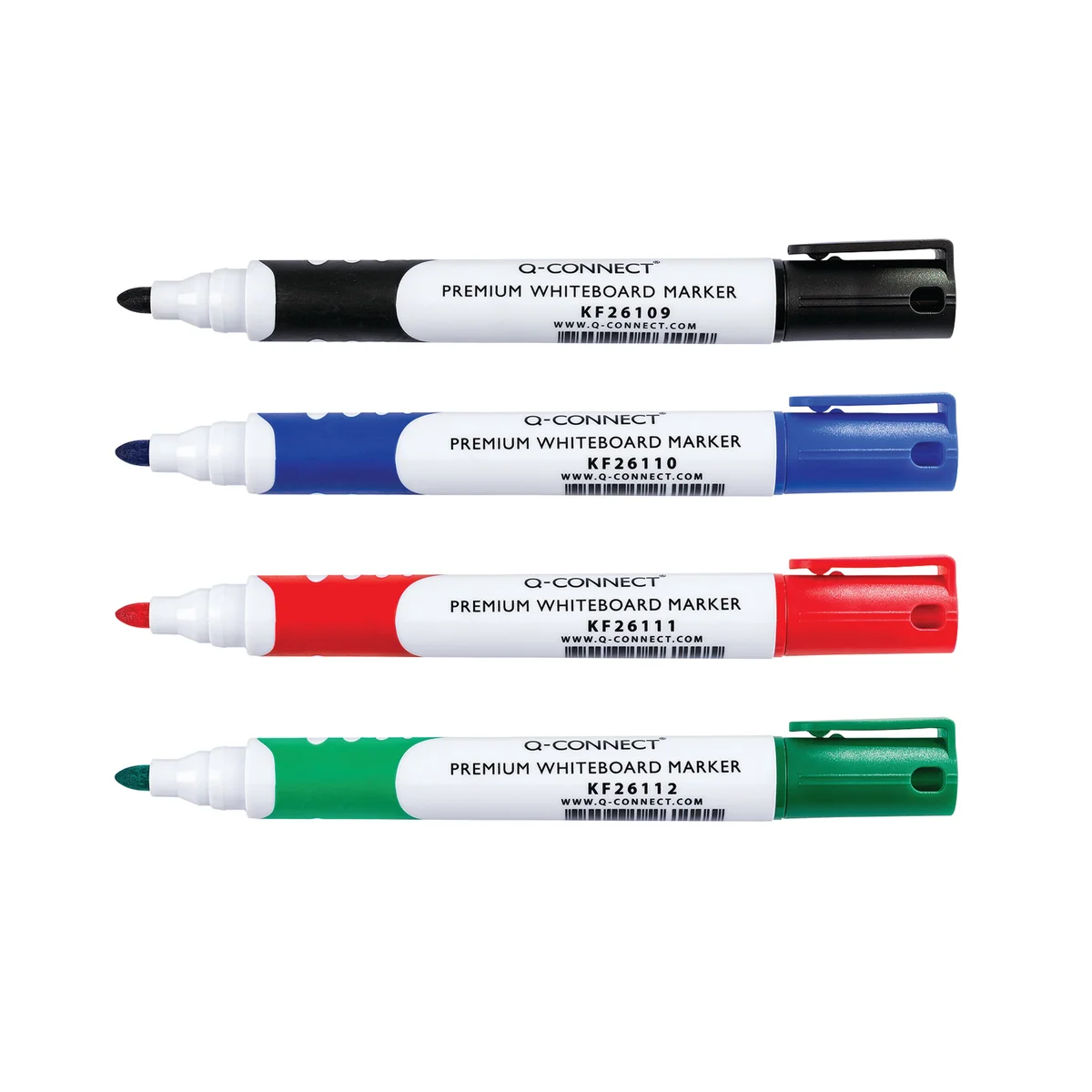 Q-Connect Premium Whiteboard Marker Bullet Tip Assorted (Pack of 4) KF26113 - Image 1