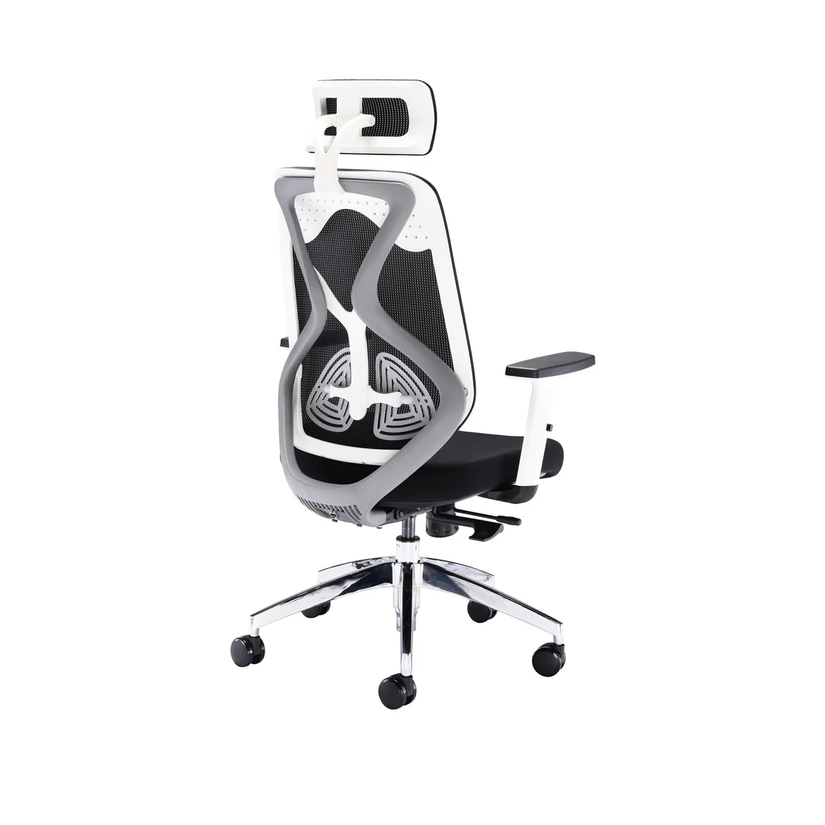 First Stealth Mesh Back Operator Chair Headrest + Arms 660x660x1140-1240 Black/WhiteKF70060 - Image 3