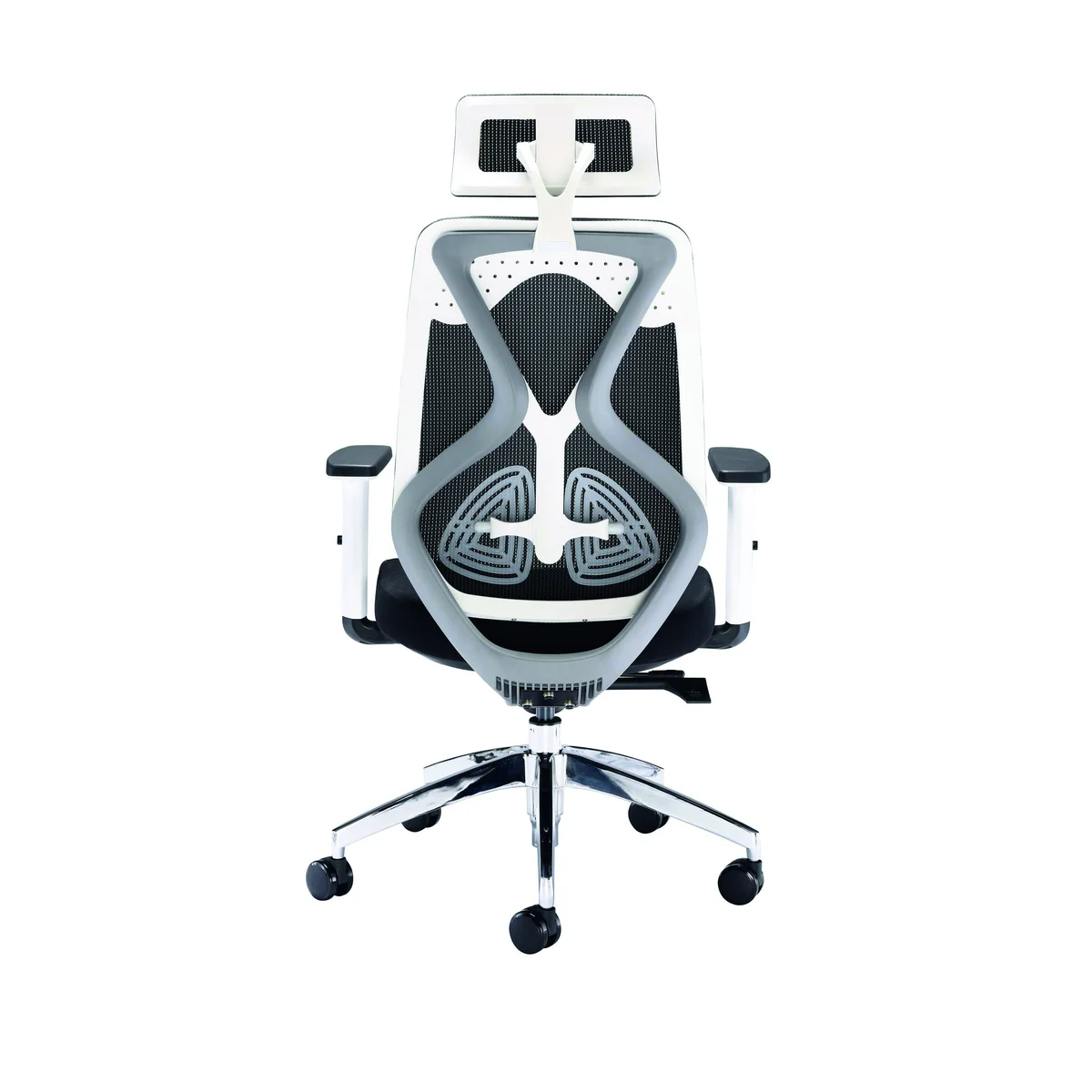 First Stealth Mesh Back Operator Chair Headrest + Arms 660x660x1140-1240 Black/WhiteKF70060 - Image 4