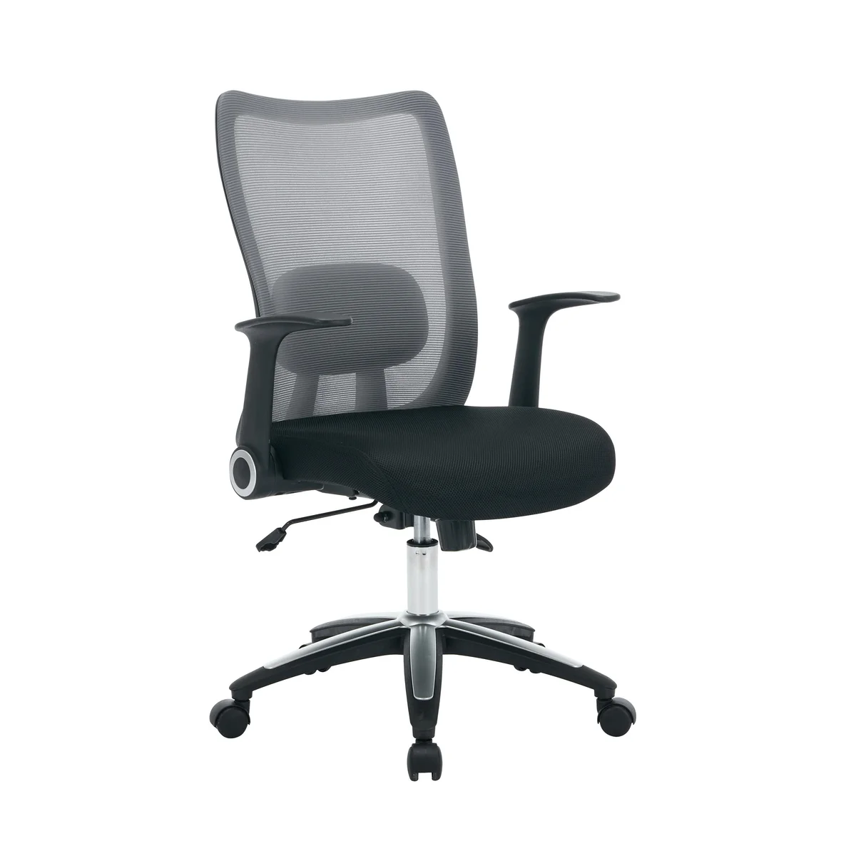 Jemini Zumo Mesh Back Chair with Folding Arms Black/Grey KF70319