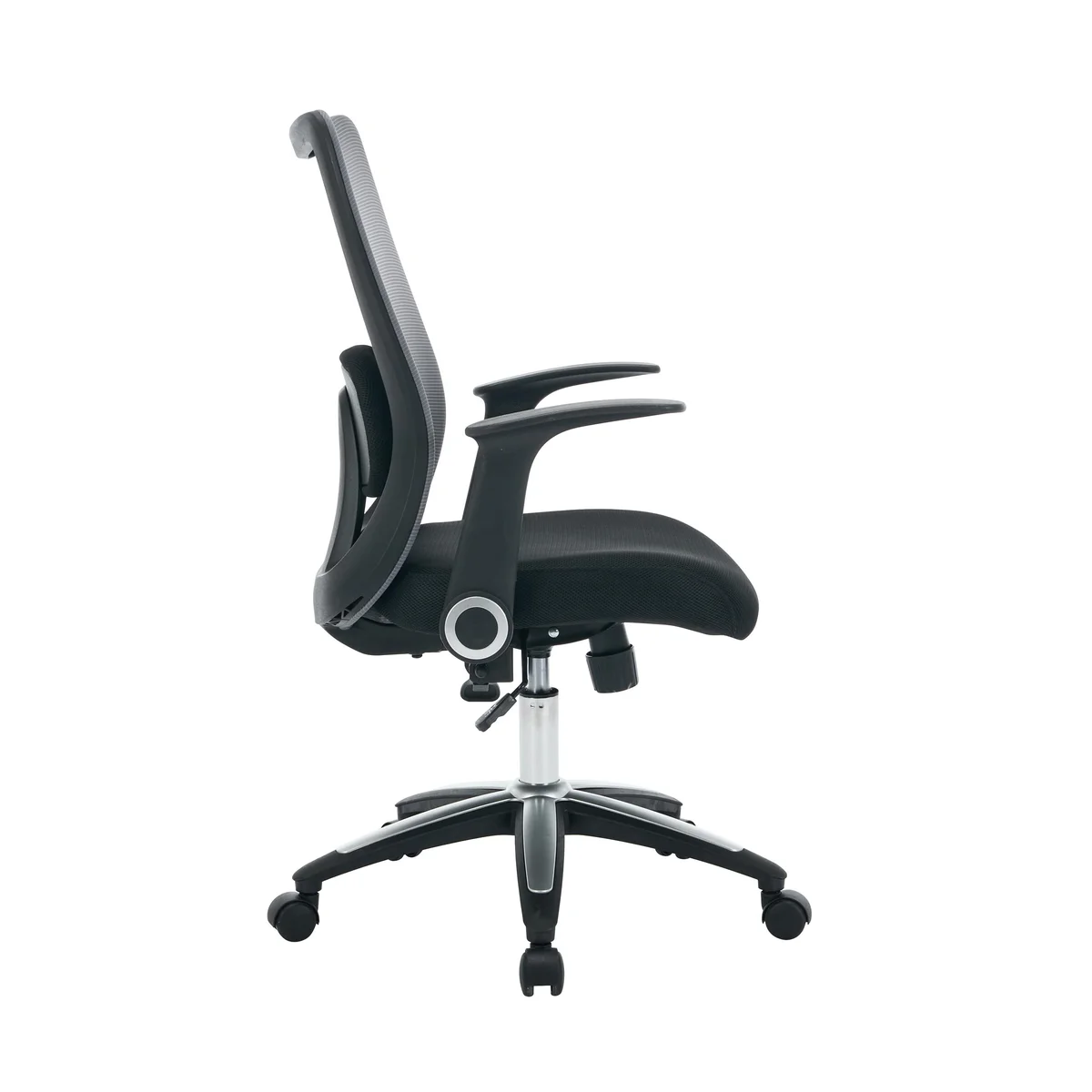 Jemini Zumo Mesh Back Chair with Folding Arms Black/Grey KF70319 - Image 2