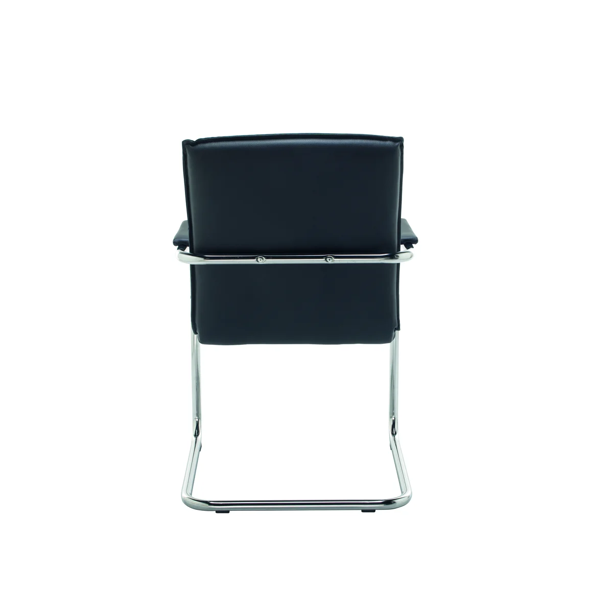 Jemini Stratus Tuscany Medium Back Visitor Chair Leather Look Black/Chrome KF72990 - Image 4