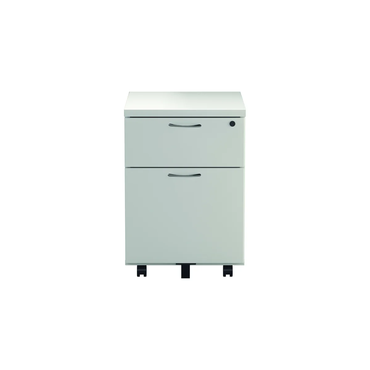 Jemini 2 Drawer Mobile Pedestal 404x500x595mm White KF74147 - Image 4