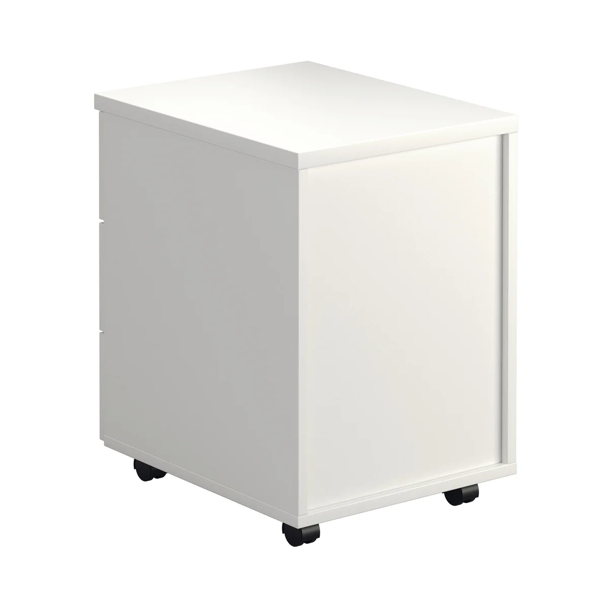 Jemini 3 Drawer Mobile Pedestal 400x500x595mm White KF74148 - Image 3