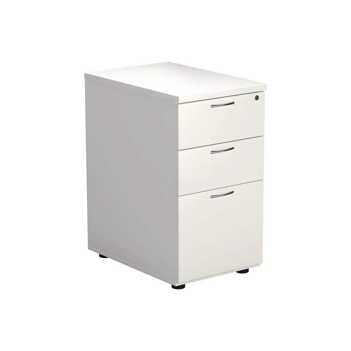 Jemini 3 Drawer Desk High Pedestal 404x600x730mm White KF74149 - Image 1