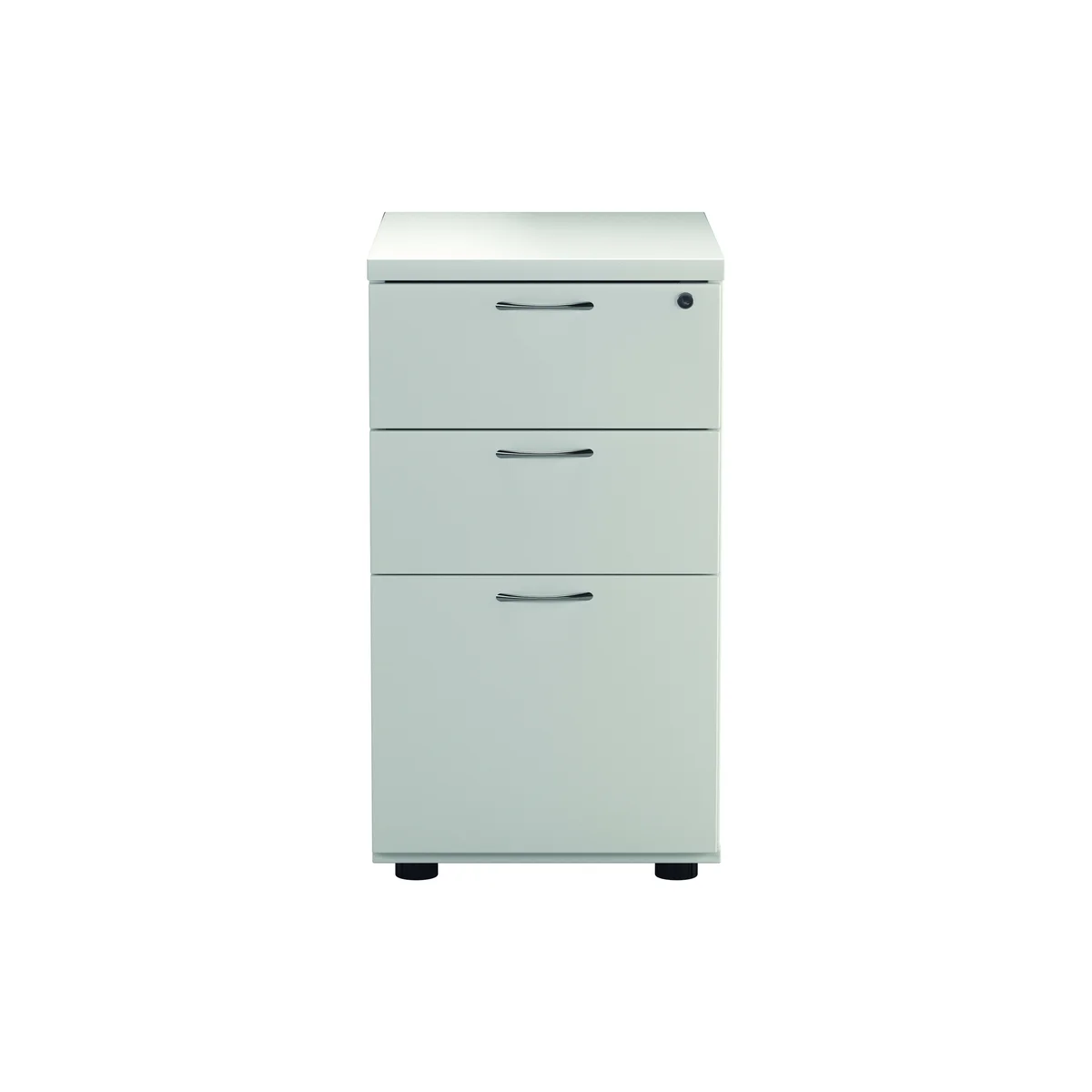 Jemini 3 Drawer Desk High Pedestal 404x800x730mm White KF74150 - Image 4