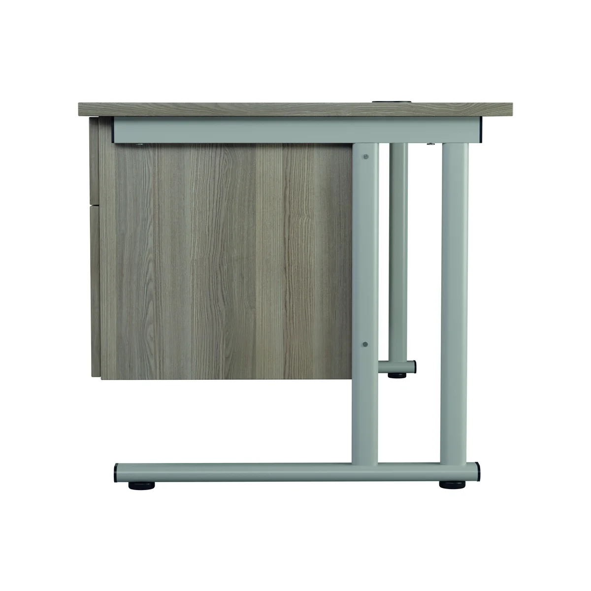 Jemini 2 Drawer Fixed Pedestal 404x655x495mm Grey Oak KF74413 - Image 3