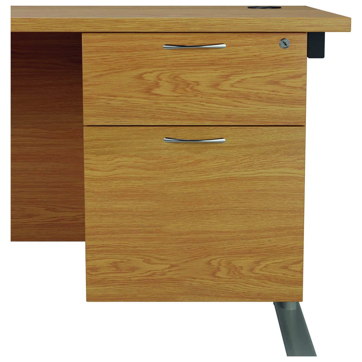 Jemini 2 Drawer Fixed Pedestal 404x655x495mm Nova Oak KF74415 - Image 2