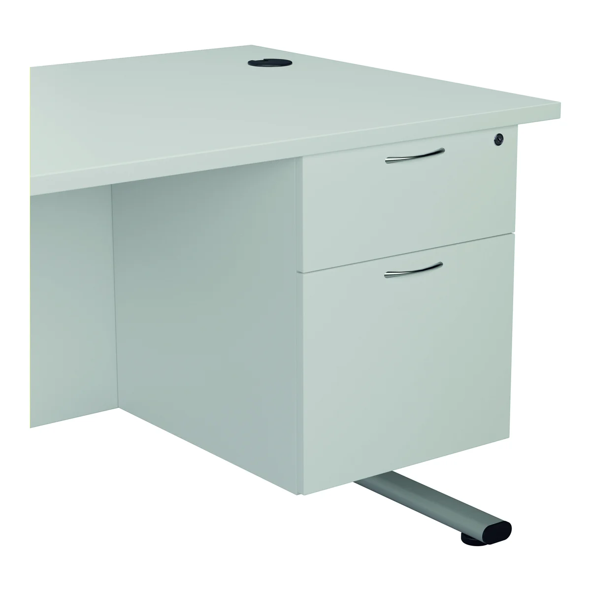 Jemini 2 Drawer Fixed Pedestal 404x655x495mm White KF74416 - Image 1