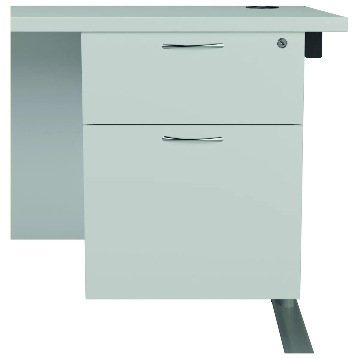 Jemini 2 Drawer Fixed Pedestal 404x655x495mm White KF74416 - Image 2