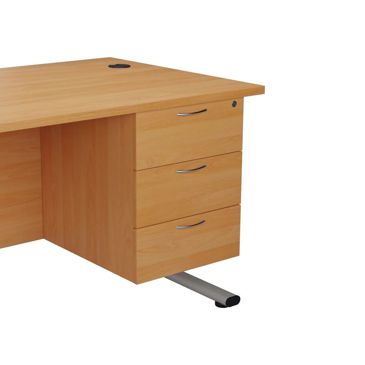 Jemini 3 Drawer Fixed Pedestal 400x655x495mm Beech KF74417 - Image 2