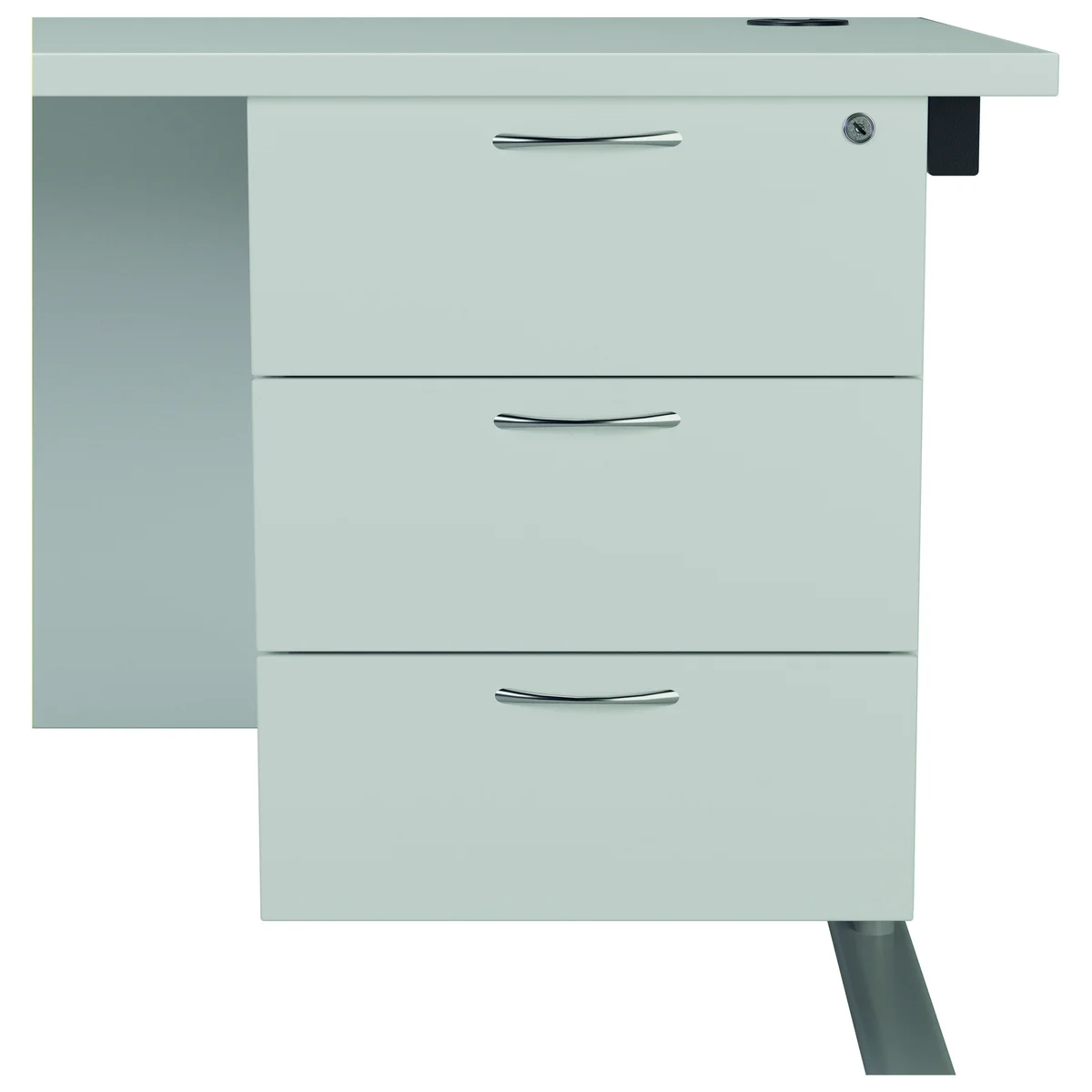 Jemini 3 Drawer Fixed Pedestal 400x655x495mm White KF74422 - Image 2