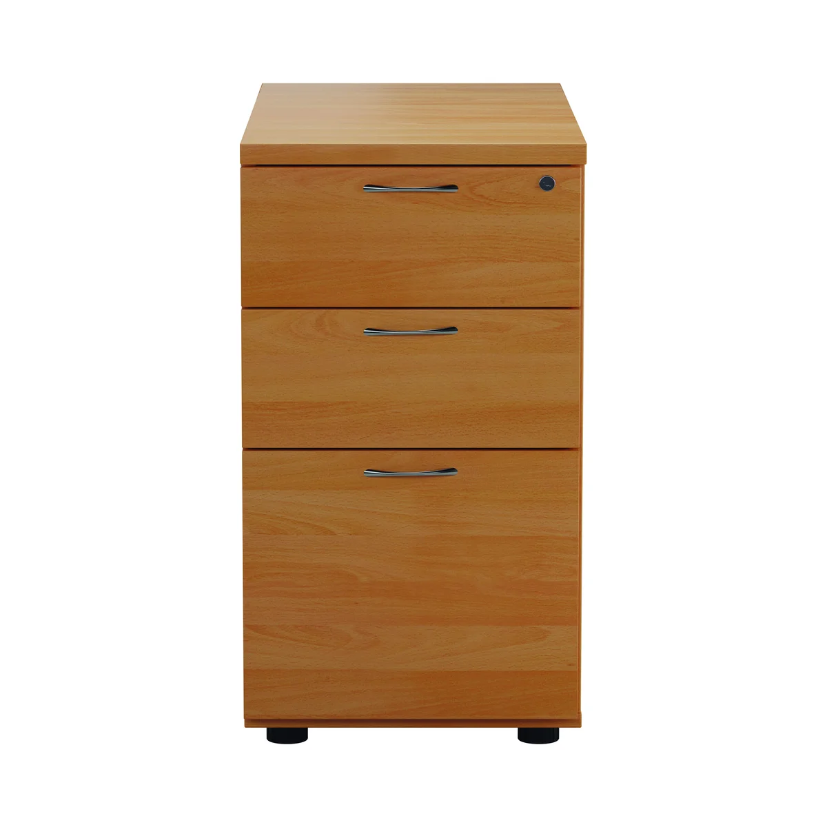 Jemini 3 Drawer Desk High Pedestal 404x800x730mm Beech KF74482 - Image 4