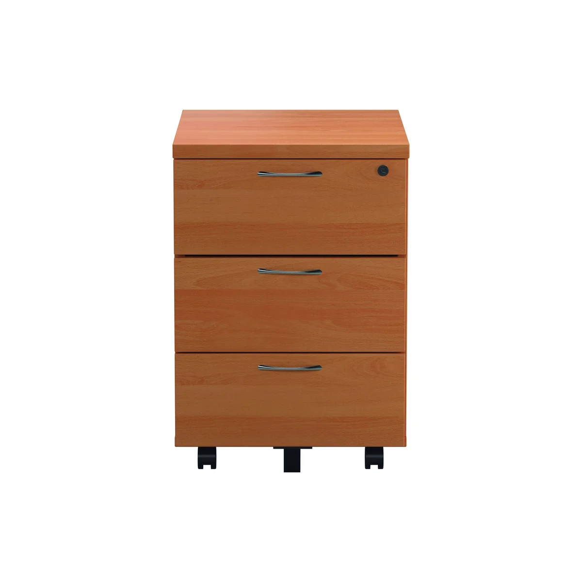 Jemini 3 Drawer Mobile Pedestal 400x500x595mm Beech KF74484 - Image 4