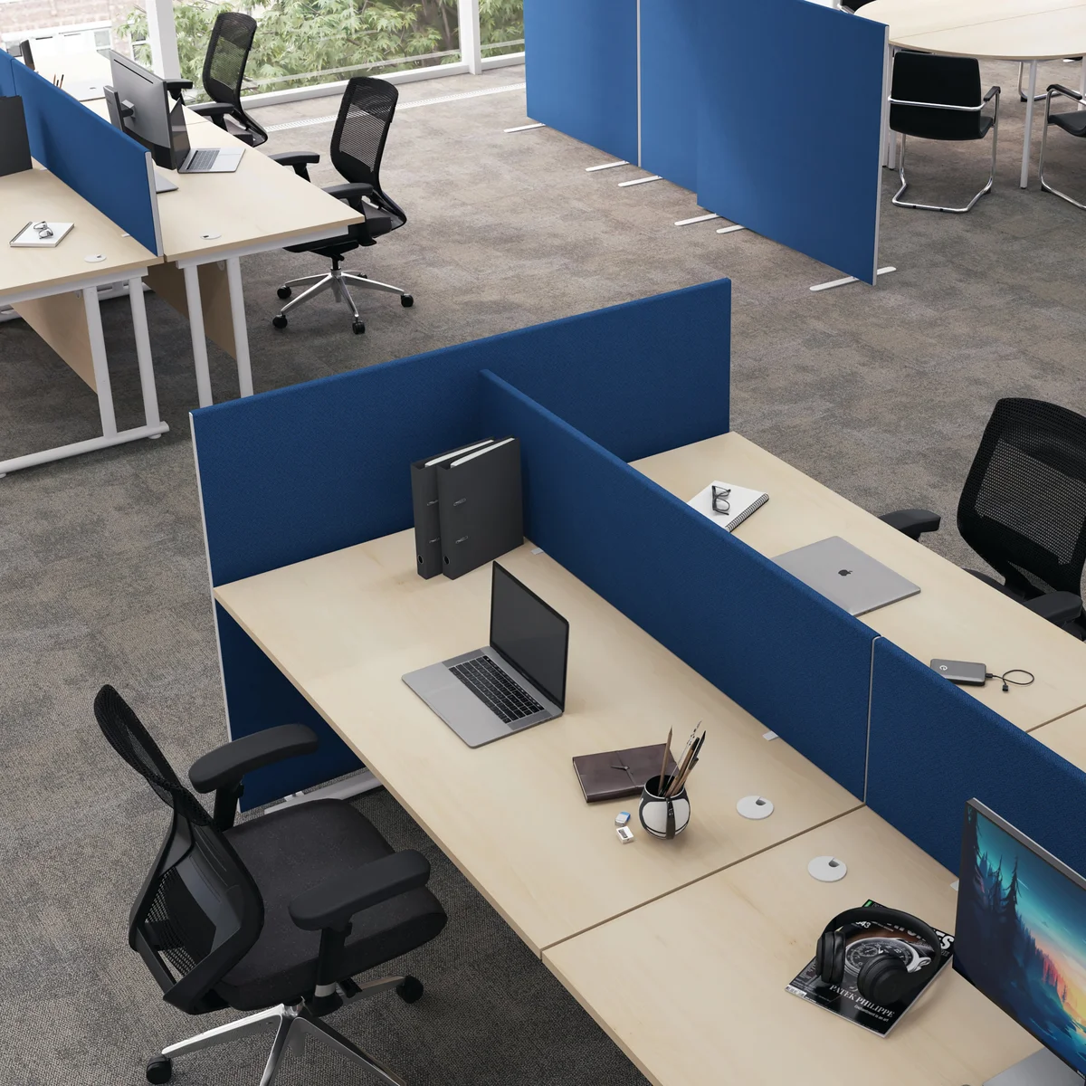 First Desk Mounted Screen 1800x25x400mm Special Black KF74843 - Image 3