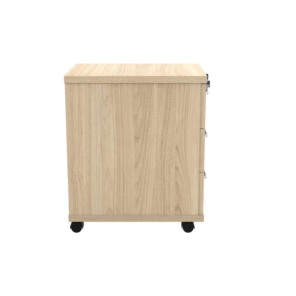 Astin 3 Drawer Mobile Under Desk Pedestal 400x500x590mm Canadian Oak KF77725 - Image 2