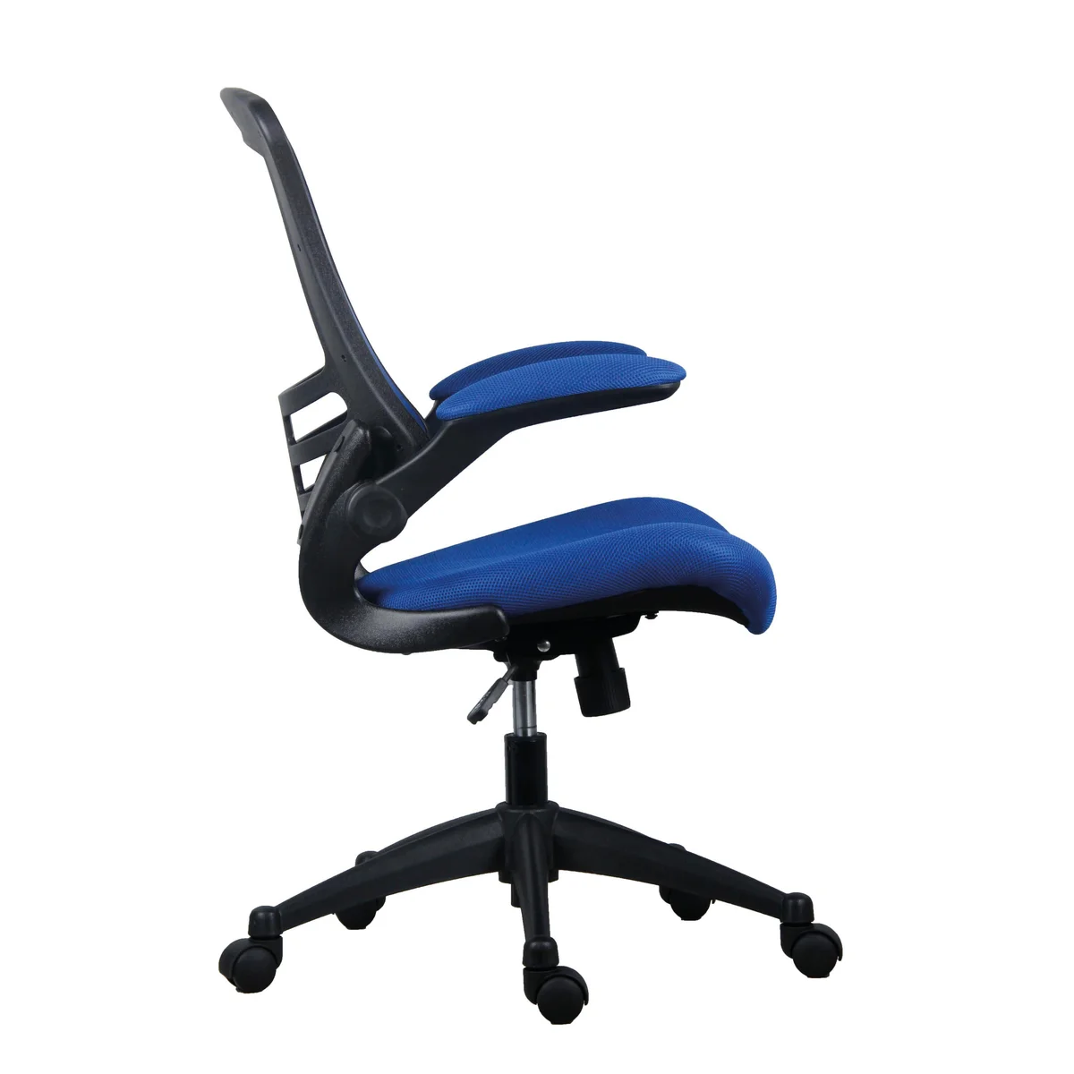 Jemini Jaya Mesh Back Chair with Folding Arms 680x670x1070mm Blue KF77785 - Image 2