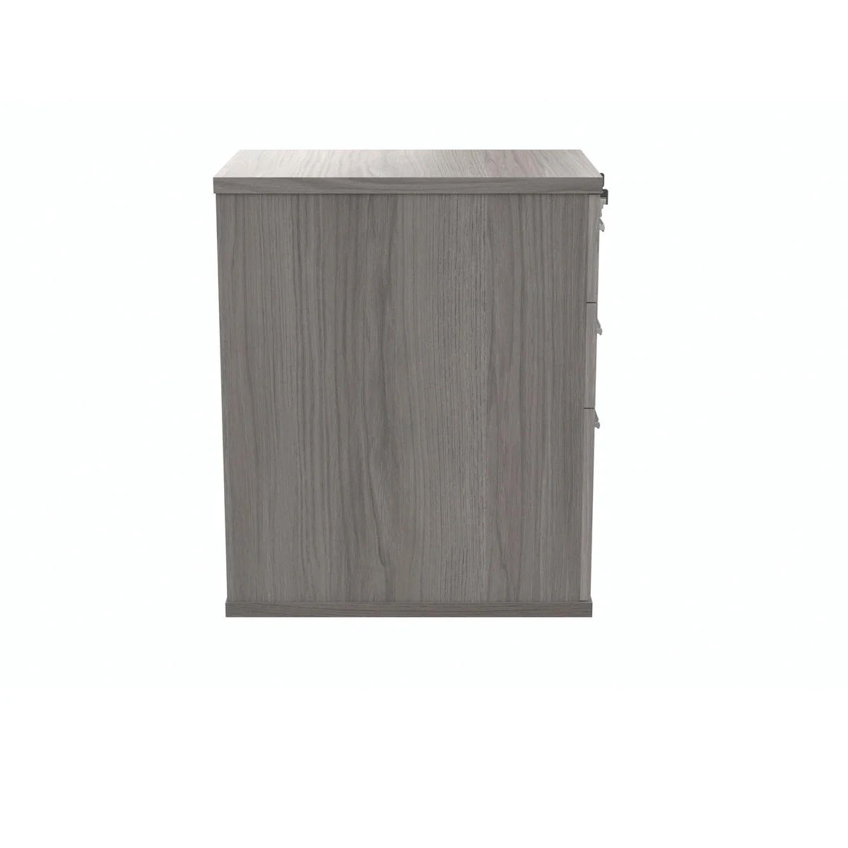 Polaris 3 Drawer Desk High Pedestal 404x600x730mm Alaskan Grey Oak KF77877 - Image 2
