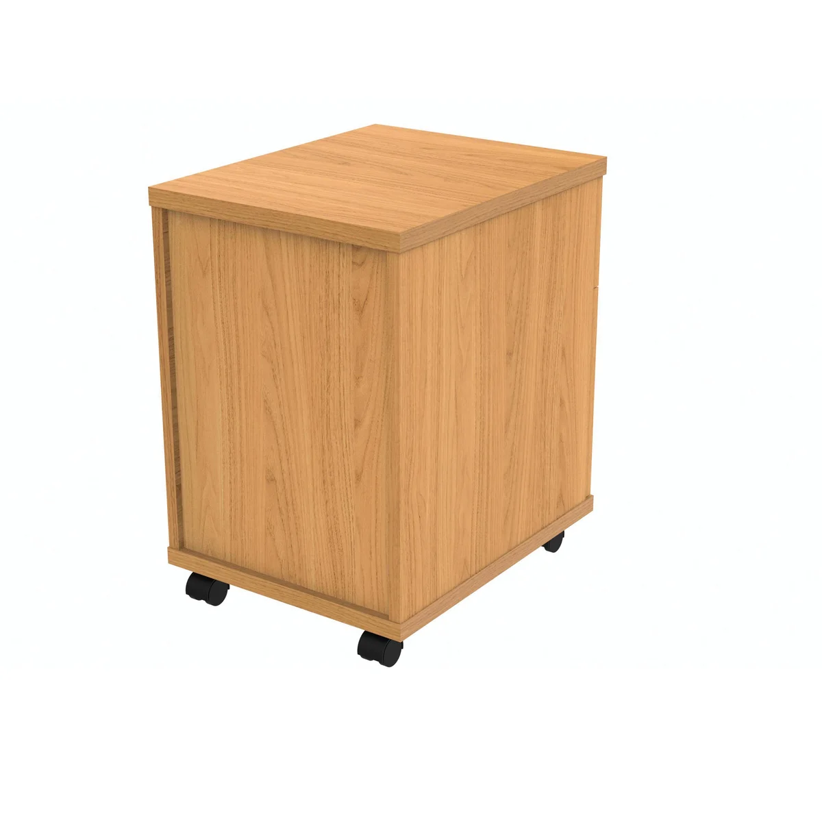 Polaris 2 Drawer Mobile Under Desk Pedestal 404x500x595mm Norwegian Beech KF77882 - Image 3