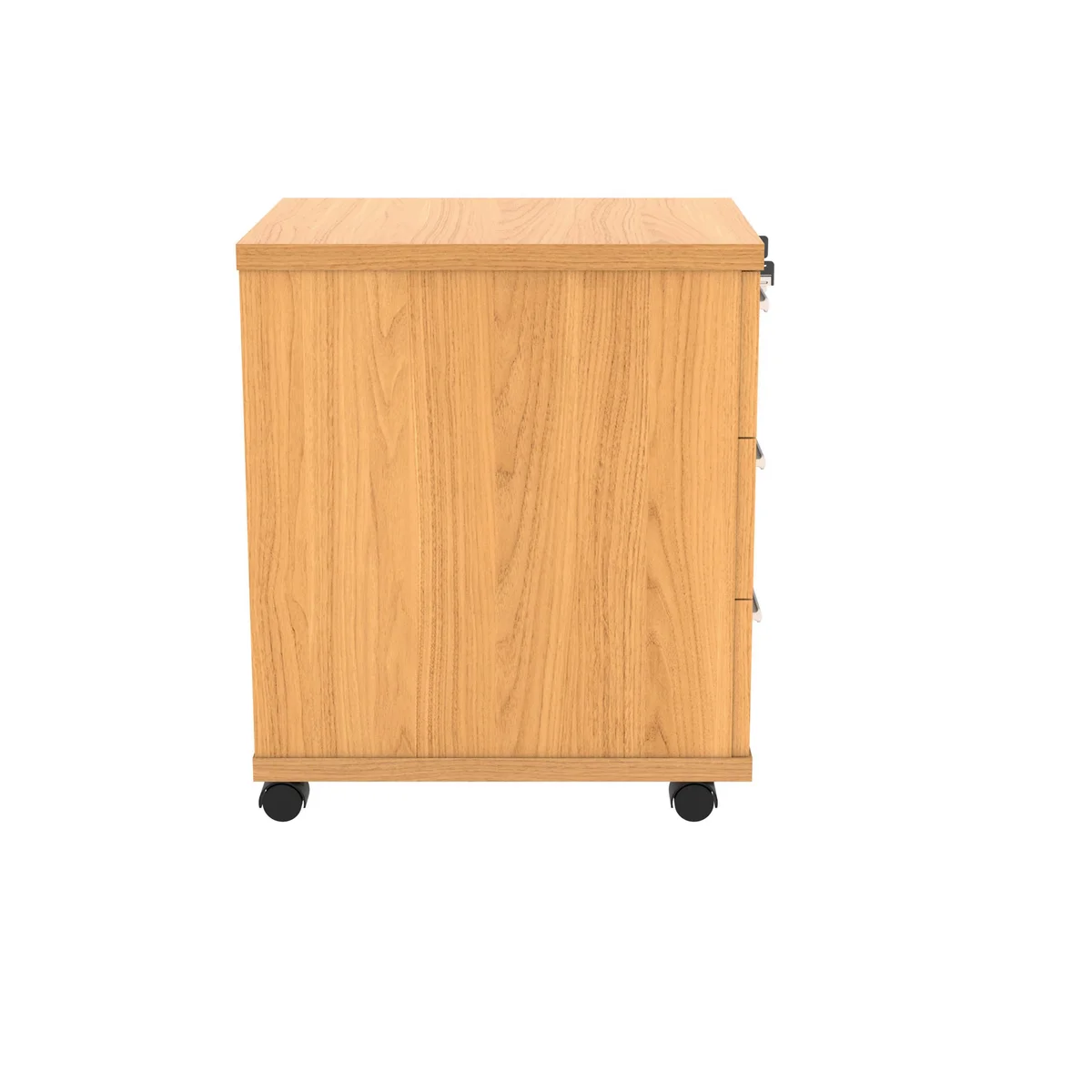 Polaris 3 Drawer Mobile Under Desk Pedestal 404x500x595mm Norwegian Beech KF77883 - Image 2