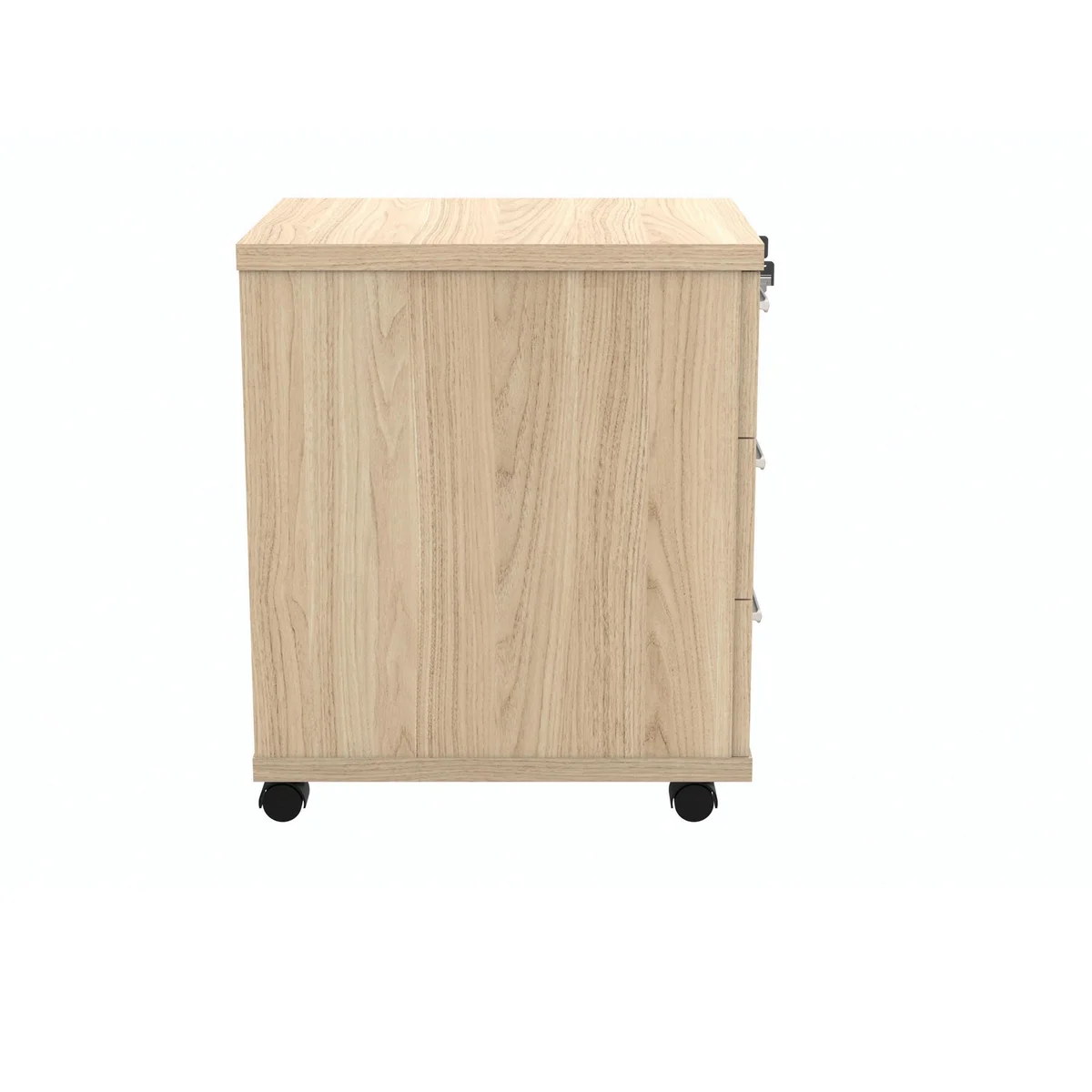 Polaris 3 Drawer Mobile Under Desk Pedestal 404x500x595mm Canadian Oak KF77885 - Image 2