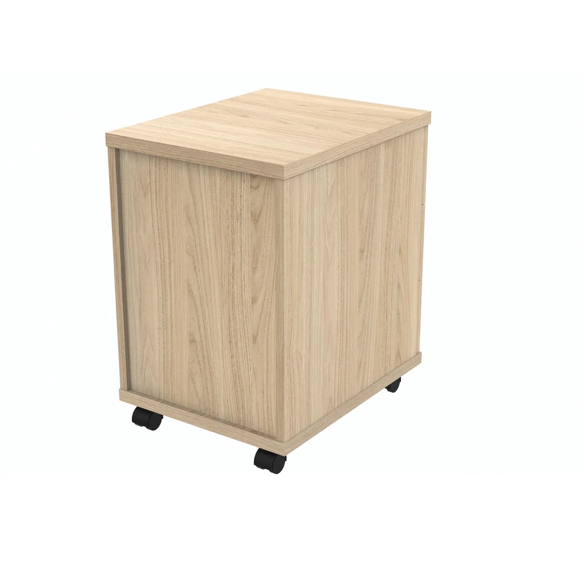 Polaris 3 Drawer Mobile Under Desk Pedestal 404x500x595mm Canadian Oak KF77885 - Image 3