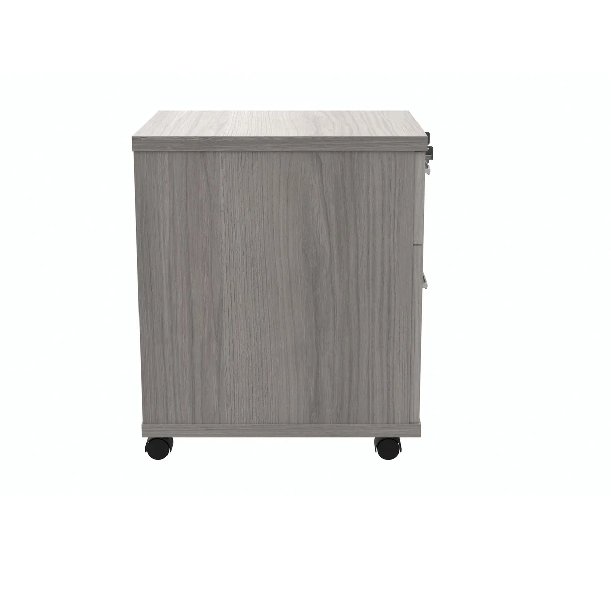 Polaris 2 Drawer Mobile Under Desk Pedestal 404x500x595mm Alaskan Grey Oak KF77888 - Image 2