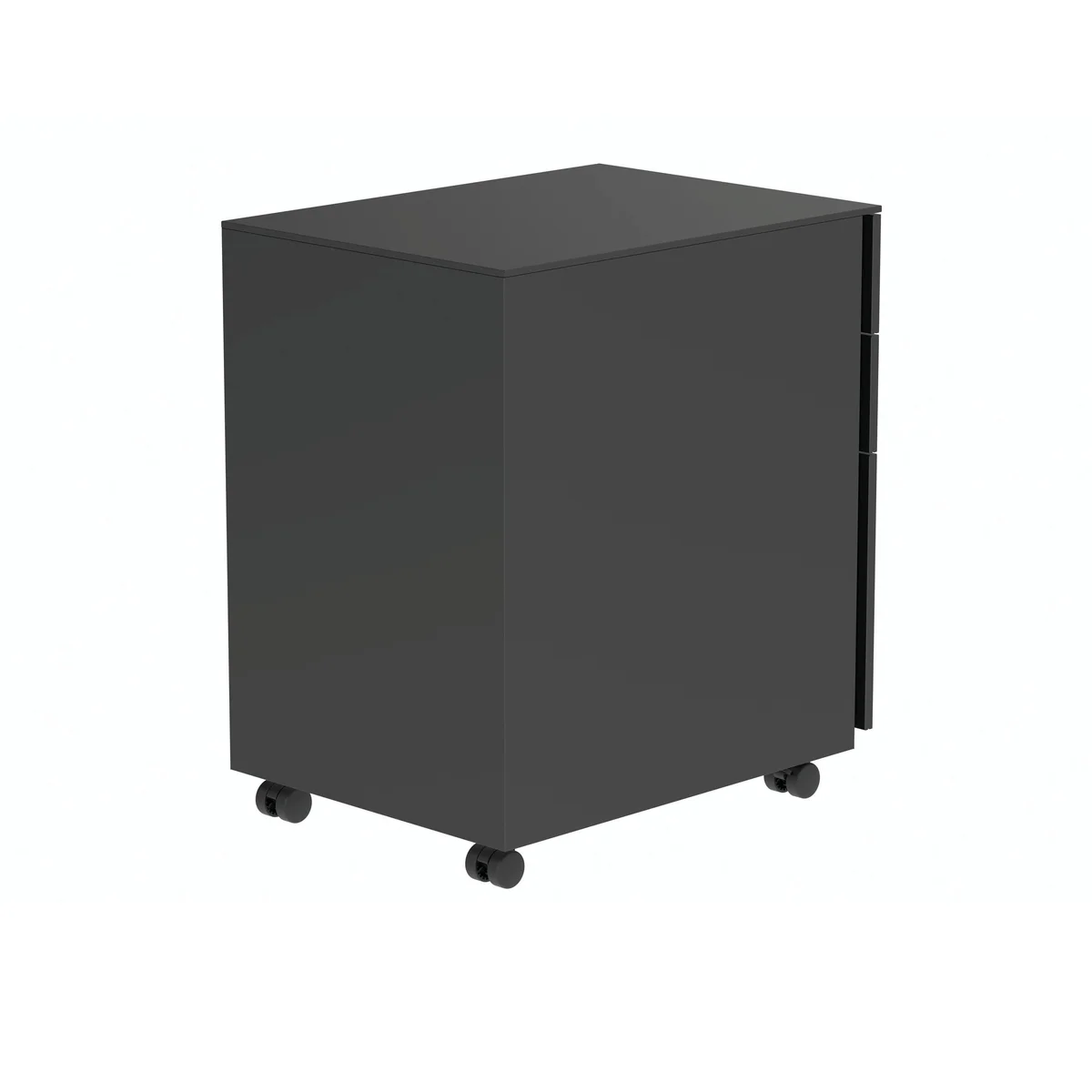 Polaris 3 Drawer Mobile Under Desk Steel Pedestal 480x680x580mm Black KF77908 - Image 3