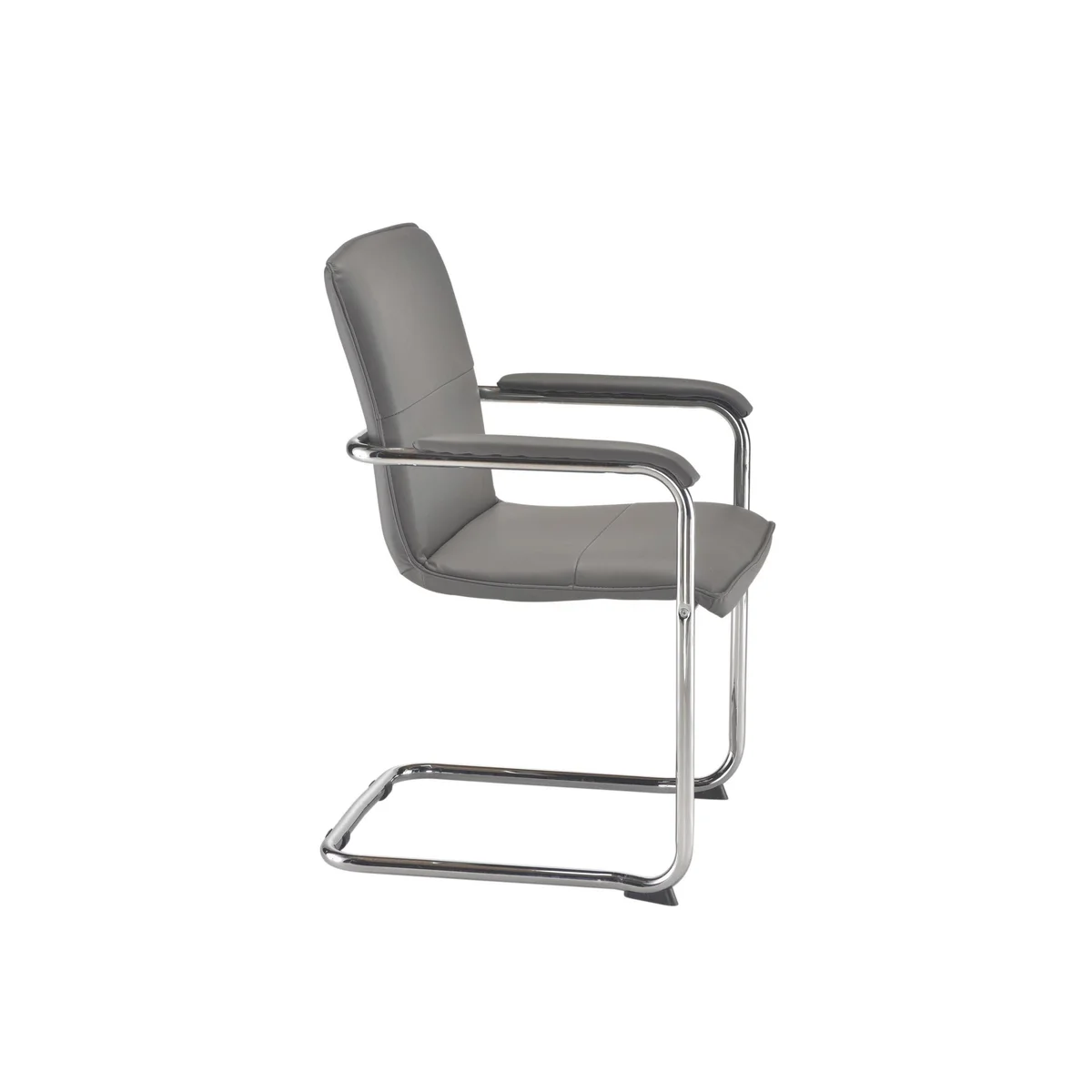 Arista Stratus Visitor Chair Leather Look 575x570x890mm Grey KF78050 - Image 2