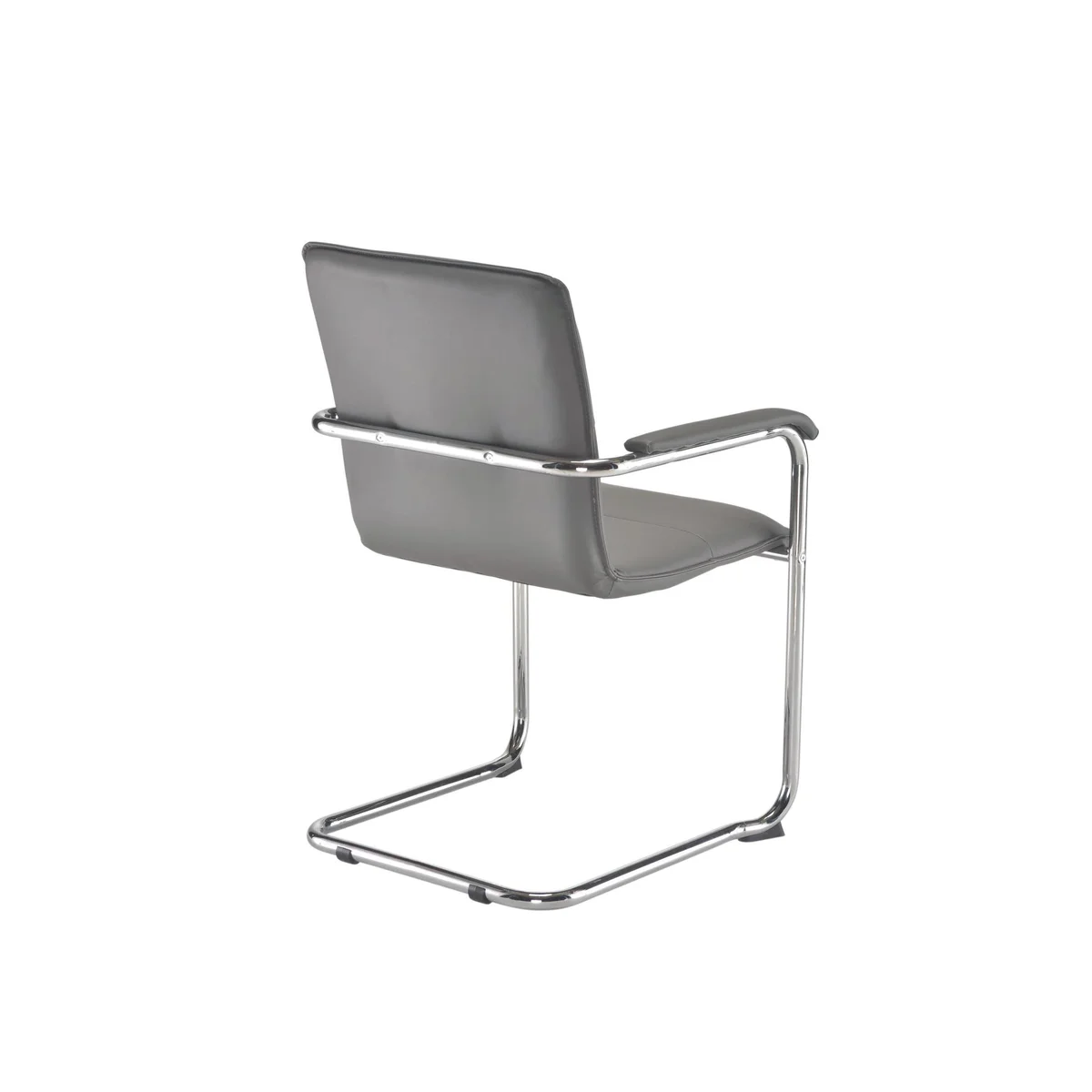 Arista Stratus Visitor Chair Leather Look 575x570x890mm Grey KF78050 - Image 3