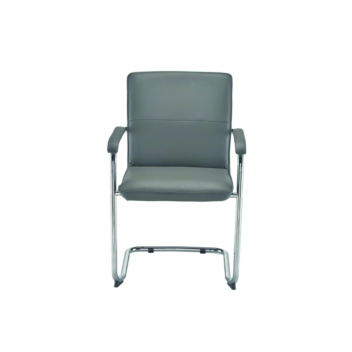 Arista Stratus Visitor Chair Leather Look 575x570x890mm Grey KF78050 - Image 4