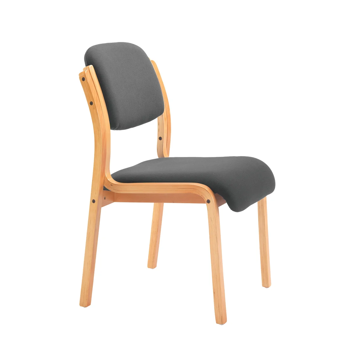 Jemini Wood Frame Side Chair 640x640x845mm Charcoal KF78680 - Image 3