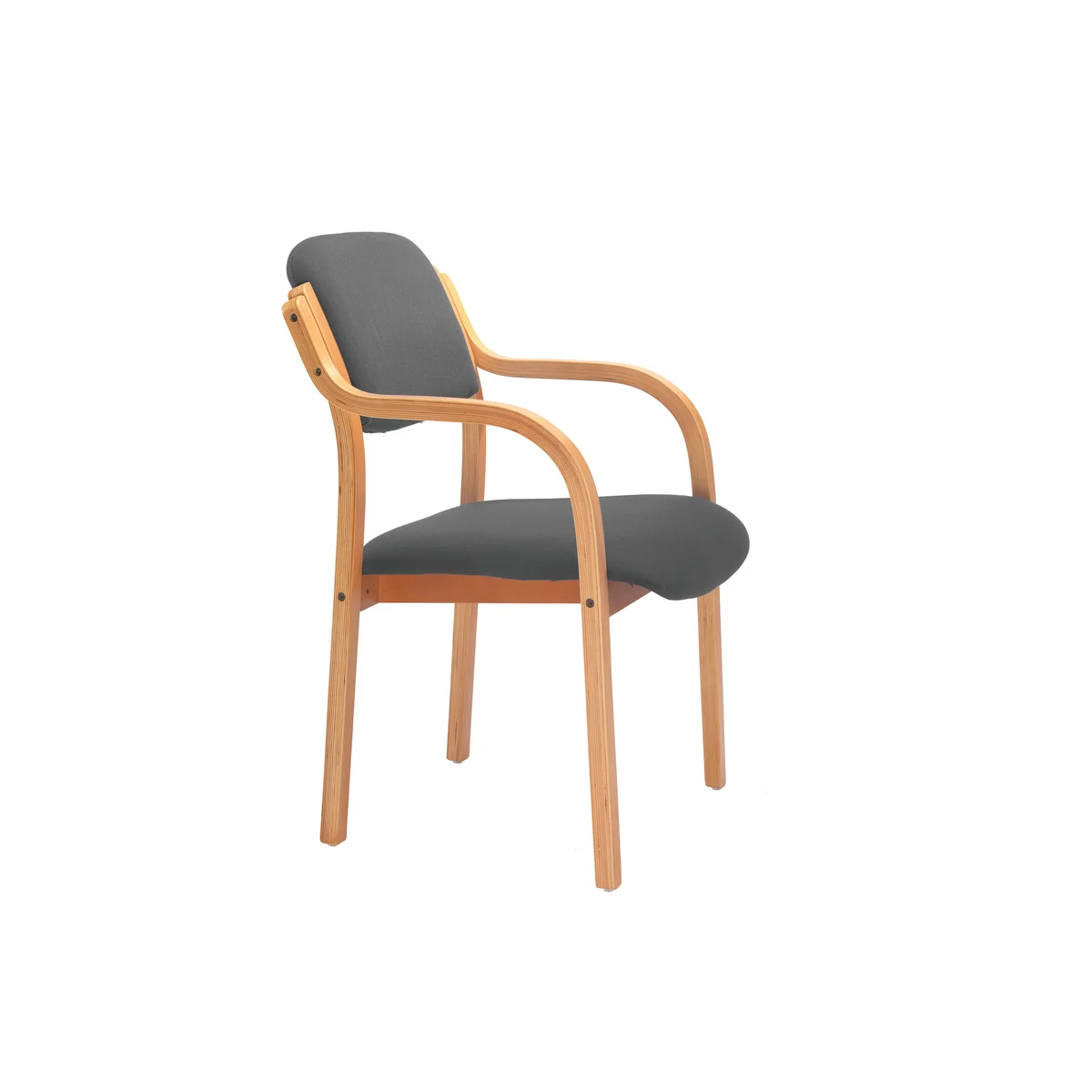 Jemini Wood Frame Arm Chair 700x700x850mm Charcoal KF78681 - Image 2