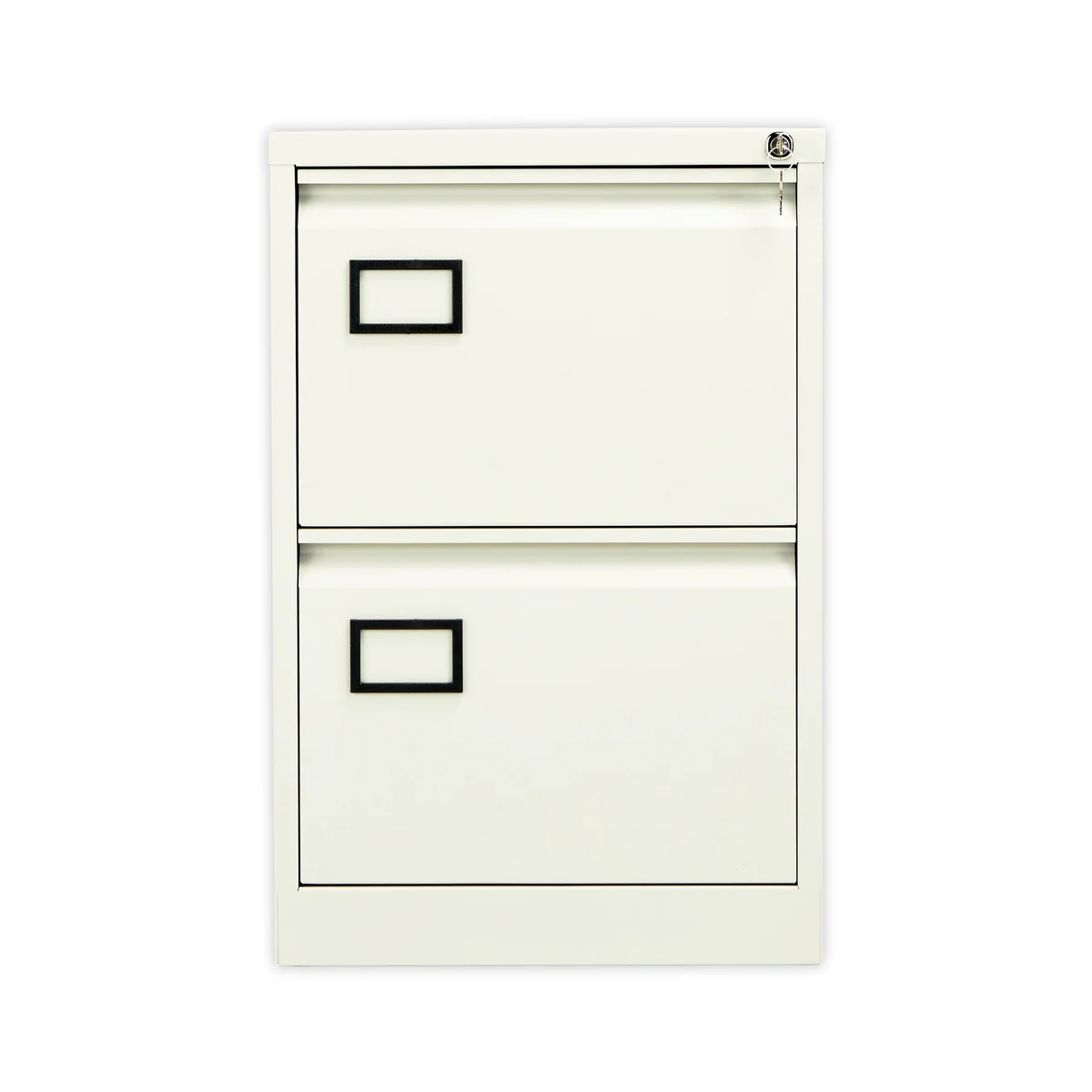 Jemini 2 Drawer Filing Cabinet Lockable 470x622x711mm White KF78706 - Image 2