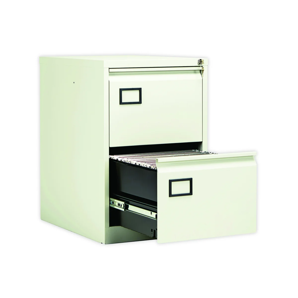 Jemini 2 Drawer Filing Cabinet Lockable 470x622x711mm White KF78706 - Image 4
